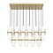 Z-Lite Cayden Linear Chandelier, 17-Light, 18in W x 42in L x 16.75in H, Modern Gold/Clear + Etched Opal 1946P-17L-MGLD - alternate 2